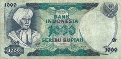 1000 rupia rupiah 1975 Indonézia