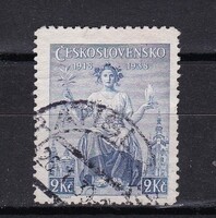 1938 Csehszlovákia 2kc Pecsételt Bélyeg A Köztársaság 20. évfordulója