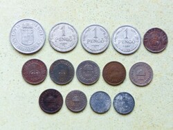 Magyarország 14 db Különböző Érme 2 10 Fillér 1 2 Pengő 1894-1944