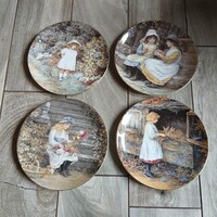 Csodás régi Wedgwood porcelán tányér szett II. (4 db)