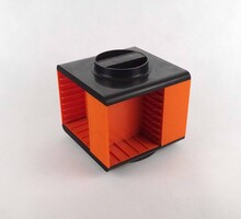 2B818 Retro formatervezett narancssárga szovjet műanyag kazettatartó állvány 20-32 darab