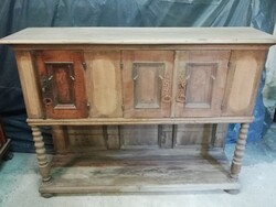 Renaissance Style Small Cabinet, Sideboard, Glass Cupboard