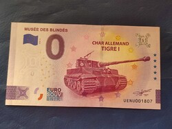 FRANCIAORSZÁG 0 EURO 2026 II.VILÁGHÁBORÚS TIGRIS TANK! RITKA EMLÉK PAPÍRPÉNZ! UNC!