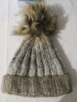 Warm, black One Way winter hat with glittering star and thick teddy lining