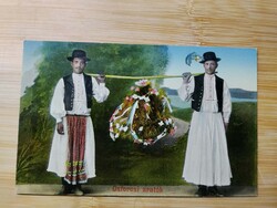 Ostorosi aratók, népviselet, "Baross" nyomda kiadása Eger,  postatiszta