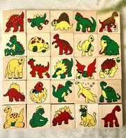 RETRO WOODEN DINOSAUR / PREHISTORIC MEMORY GAME