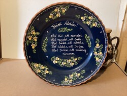 Házi Áldás - Szénási János HMVHely falitányér 33,5 cm .