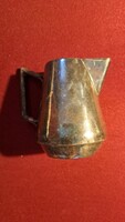 Art Deco Style, Marked Metal Milk Jug – Geometric Handle, Patina Finish
