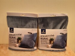 2 pcs Tchibo Medium Blue Velvet Cushion Covers (50 x 50 cm) - new
