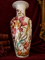 Hand-painted Zsolnay Orchid Pattern Porcelain Vase