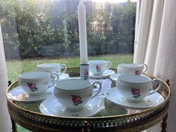 Museum-Quality Neu-Wien, Vienna Rose Porcelain Tea Cups, Designed by Dagobert Peche