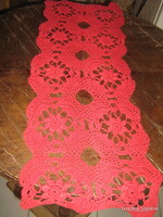 Beautiful floral crochet red tablecloth
