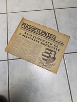1956 október 30.-ai A szocialista Szovjet NYILAGKOZAT eredeti újság lapja