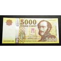 Hungary, 5000 forint 2020 BH - ALONE SERIAL NUMBER UNC