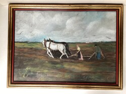 Sztankó Gyula ( 1900 - 1943 ) , Munka a tanyán .