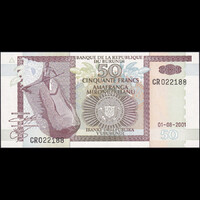 Burundi 50 Francs 2001 P-36c UNC