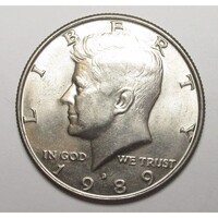 USA,half dollar 1989 D aUNC+