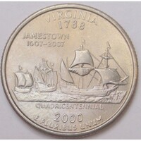 USA,quarter dollar 2000 P - Virginia aUNC+