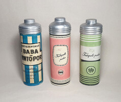 Retro, vintage hintőpor és púderes dobozok egyben. ca.1960