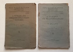Ritka Dr. Hennyey Vilmos: Posta, Telegráf és Telefon Szakkönyvtár 9. és 13. könyv 1914