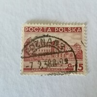 Pecsételt Lengyel bélyeg.  1937. / Poznan /