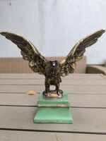 Sas Turul szobor fém szobor,nagyobb méretű !. Festett Bécsi stílusú. Kandalló óra, bútor dísz !