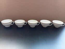 Retro arany-fehér porcelán csészék , alátétek , 5+5 db egyben Cmielow és Kahla