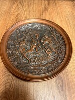 Alt Wien Ritka Johann Maresch terrakotta fali tányér 27,5cm 1ft nmá !