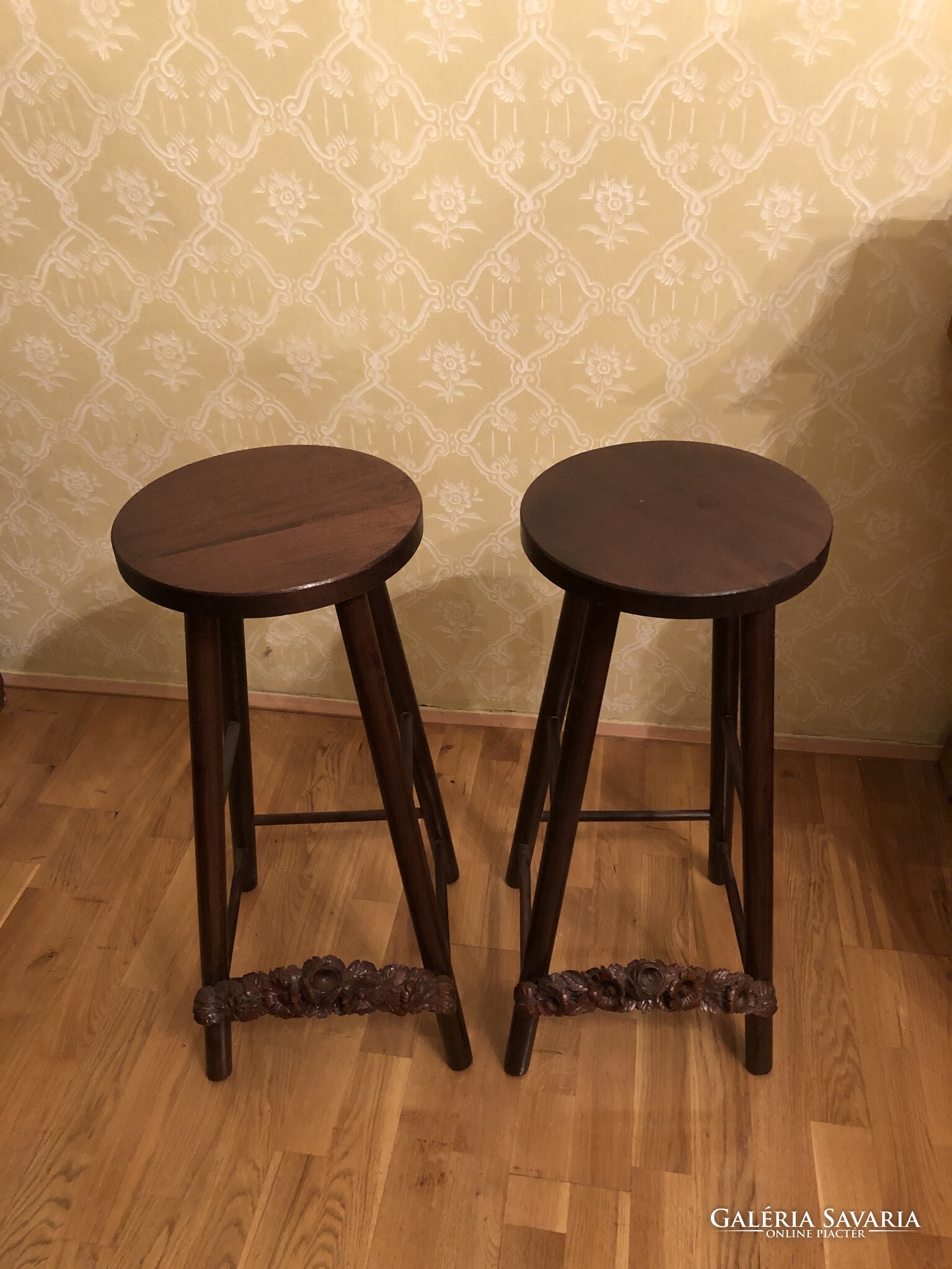 Biedermeier wooden pedestal couple, sculpture stand Furniture