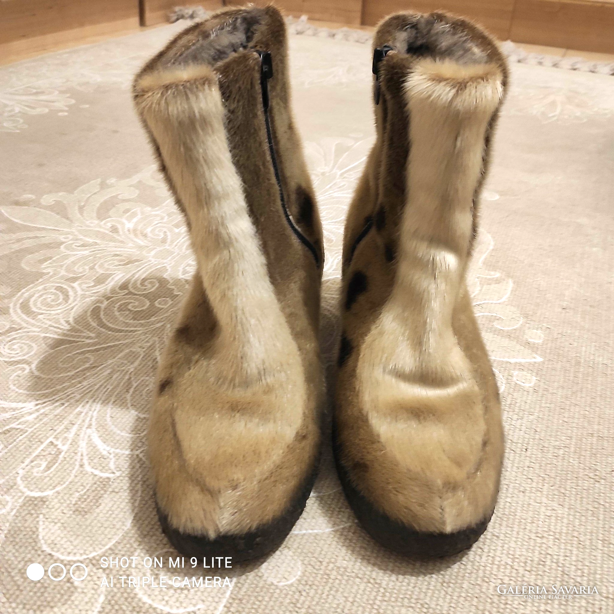 Luna eskimod vintage genuine leather and fur ankle boots 39 40