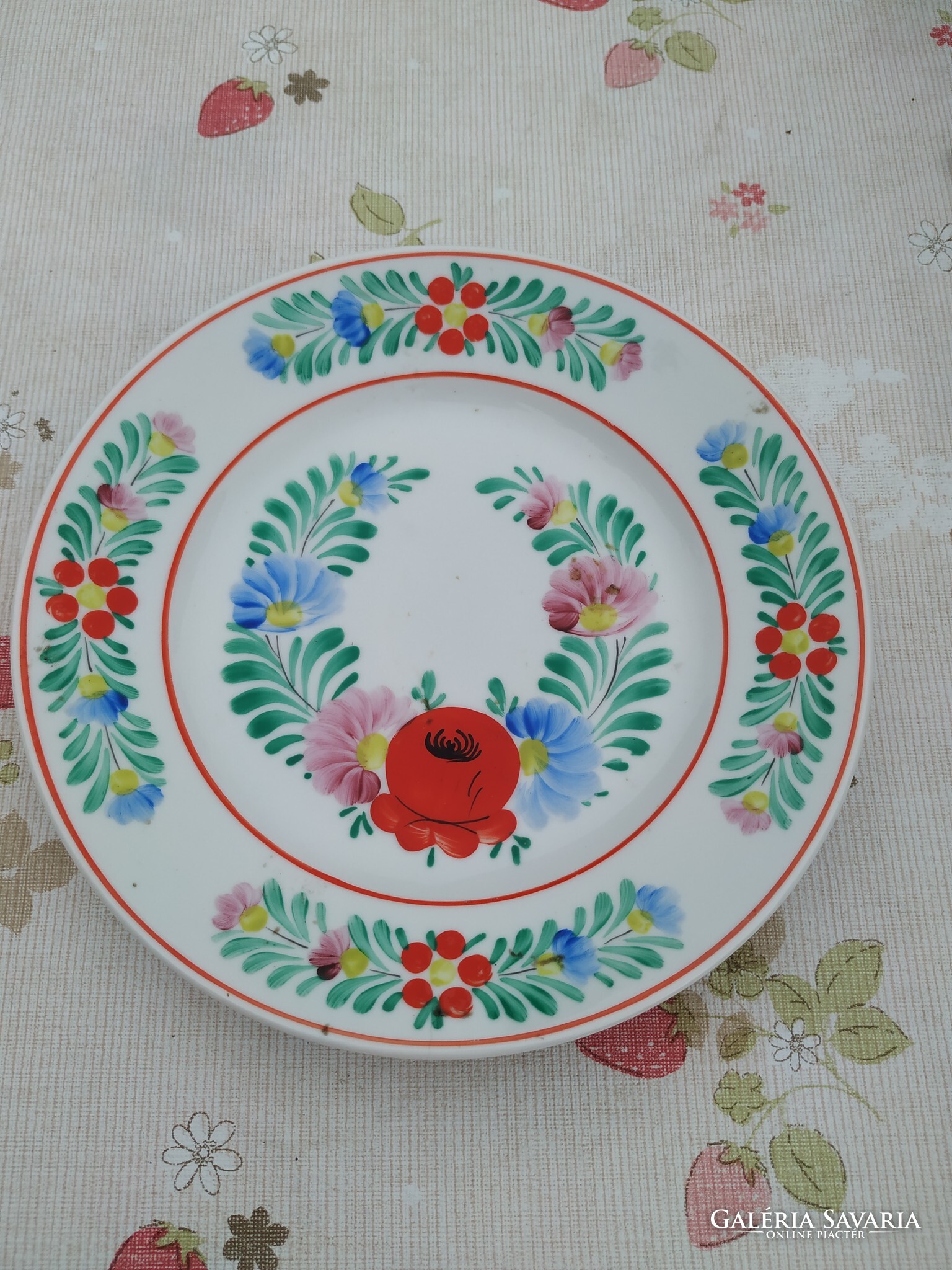 Old H lloh za porcelain hand painted wall plate with Mez k vesd