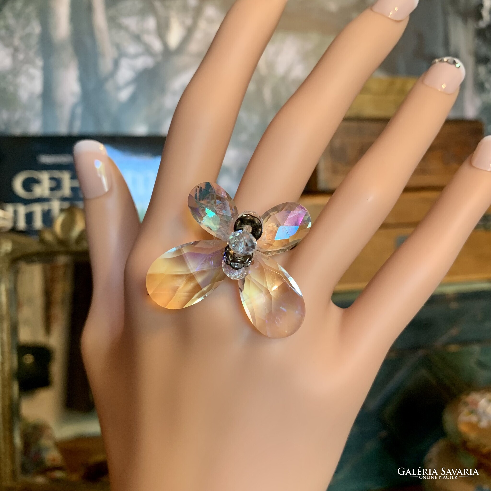 Swarovski crystal butterfly ring hotsell