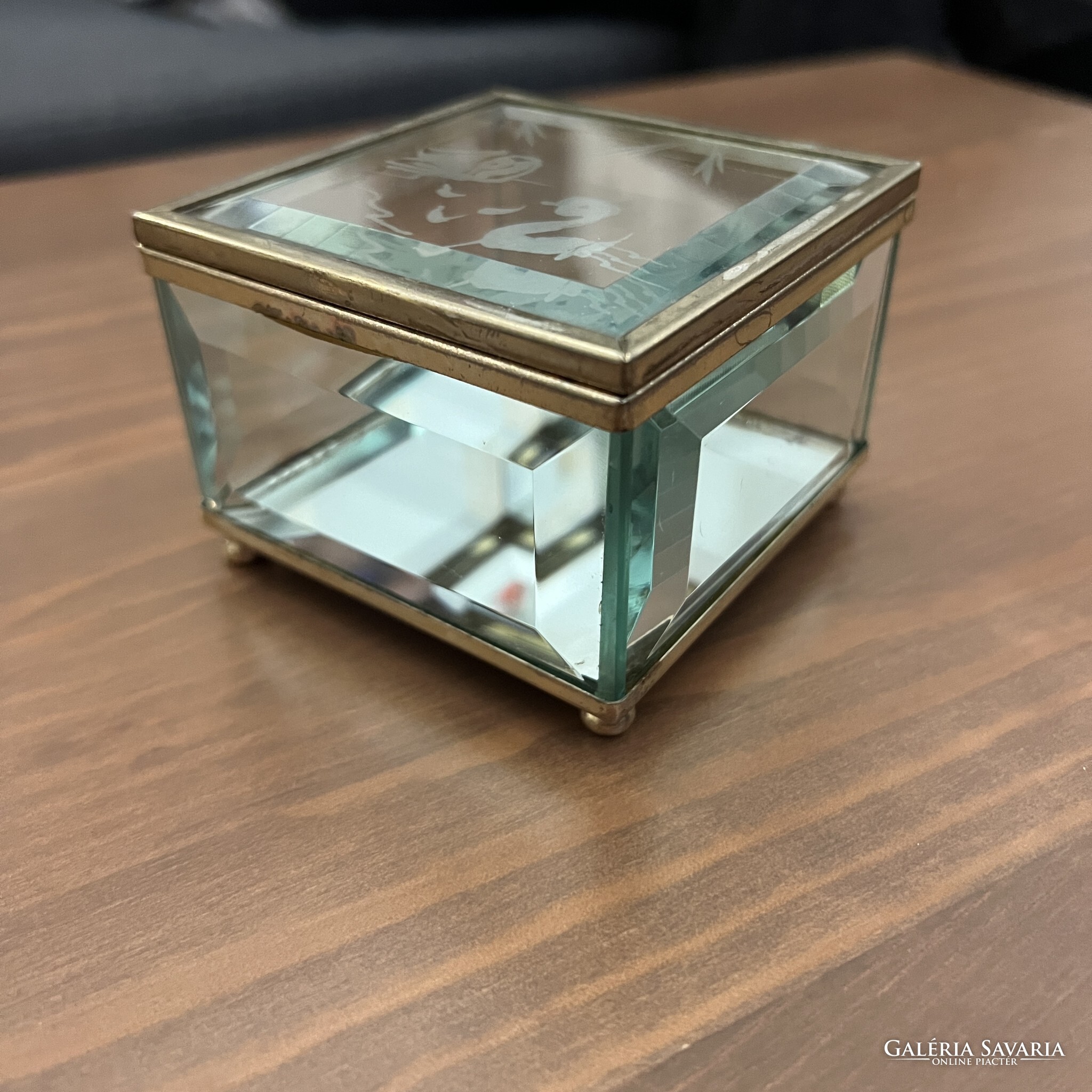 Rare Italian vintage glass jewelry box pietro chiesa Glass