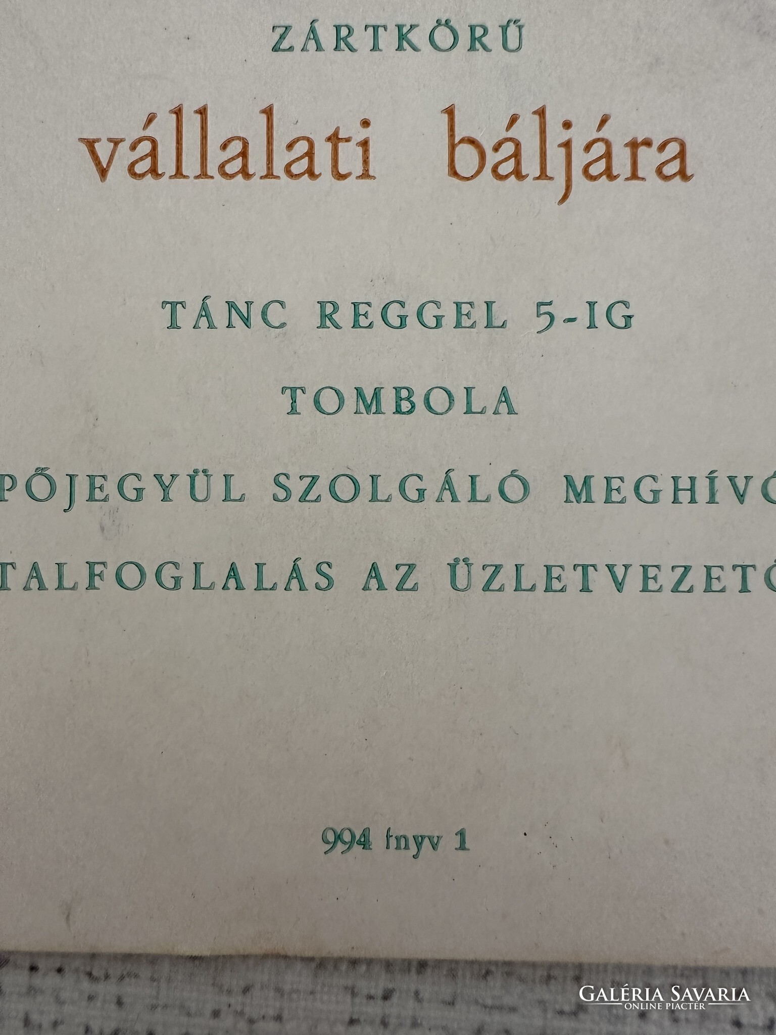 Nemzeti Hotel és Étterem étlap és itallapja 1962 és meghívó a