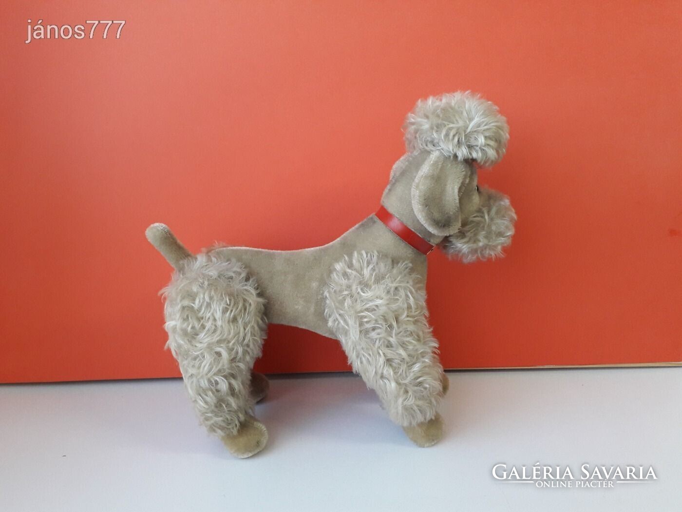 Eredeti Steiff KUTYA USZKÁR antik plüss PUDLI kabala figura