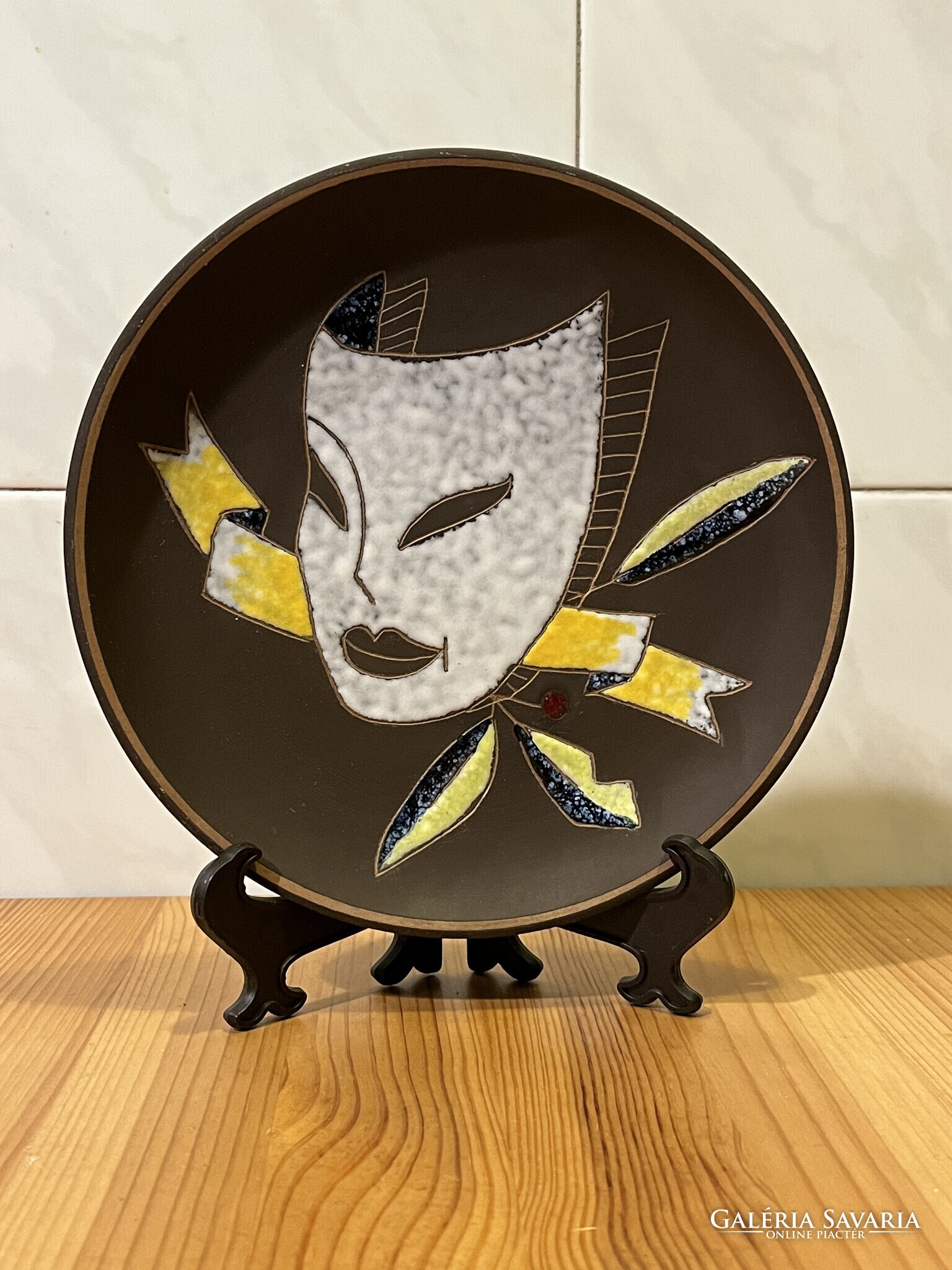 Ruscha fat lava, West German retro masked wall plate - Pottery 