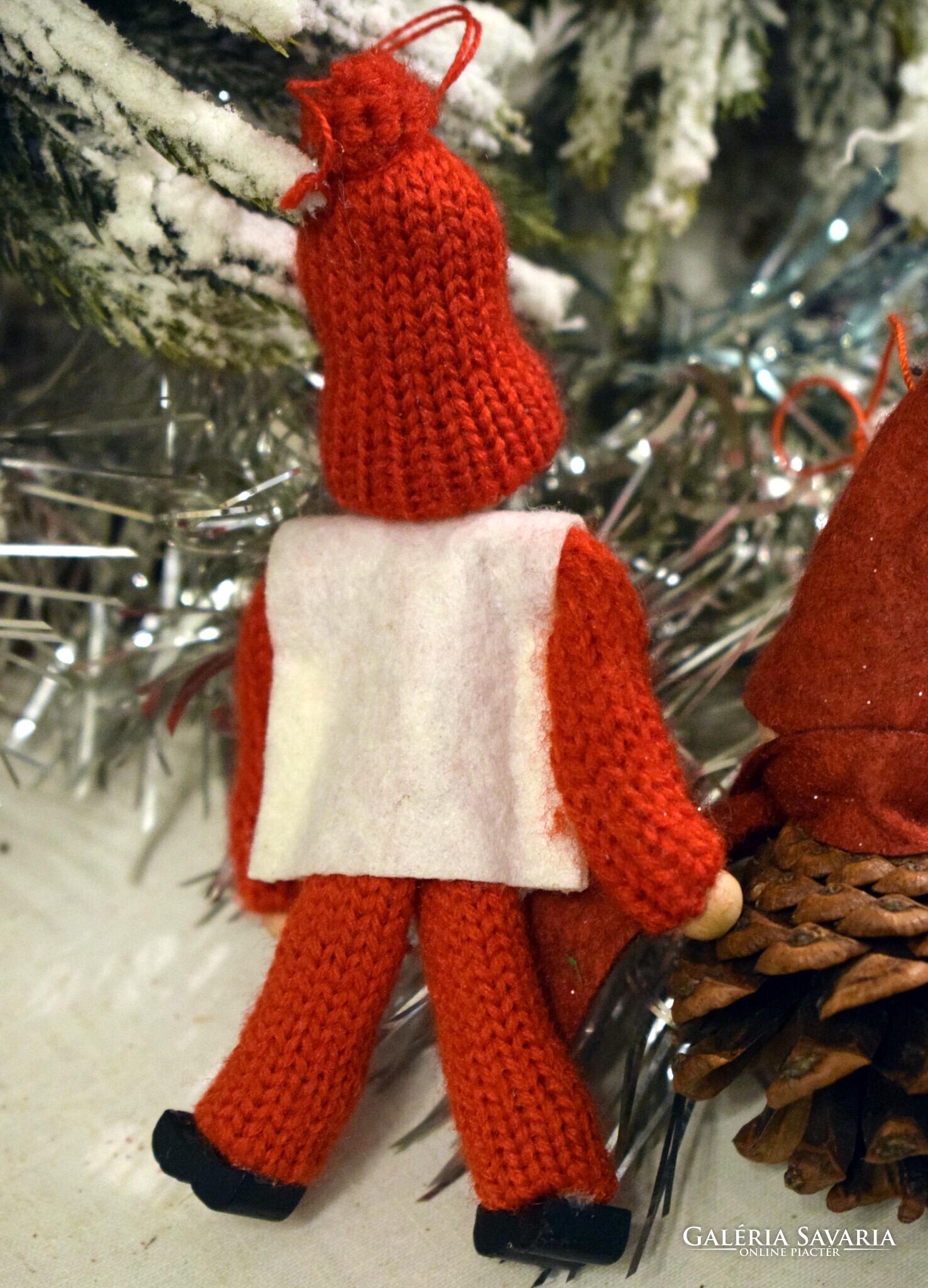 8 darab Retro toboz, vatta, csengettyűs filc manó mikulás angyalka ...