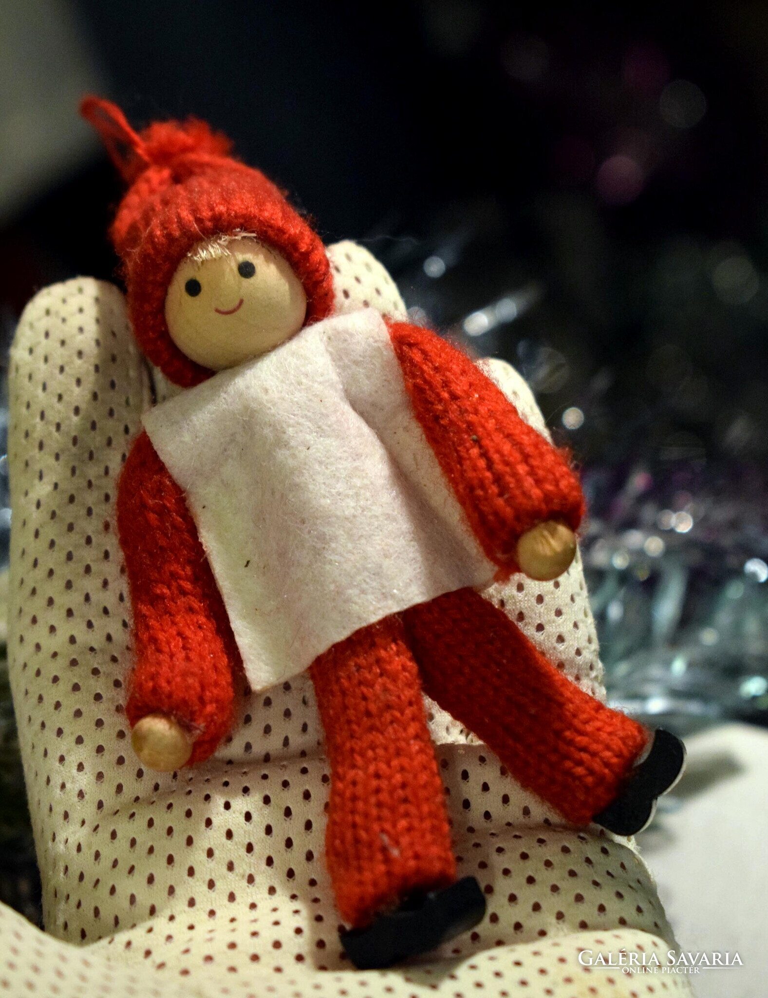 8 darab Retro toboz, vatta, csengettyűs filc manó mikulás angyalka ...