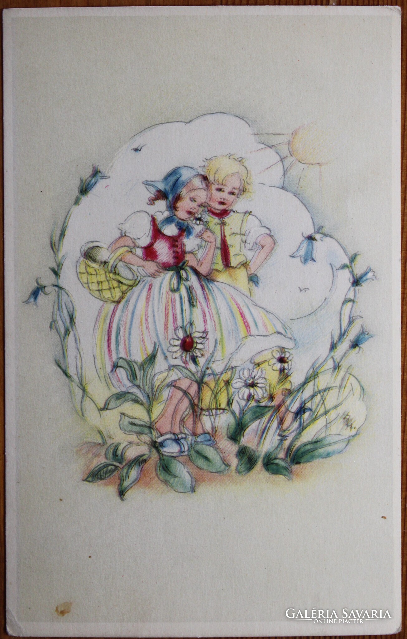 Képeslap, Húsvéti üdvözlő, rajz - Gyűjtemény | Galéria Savaria online ...