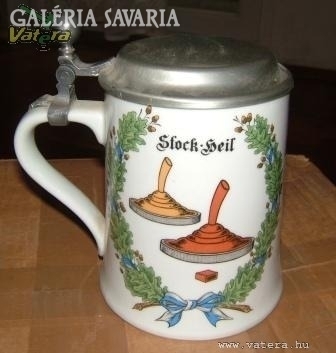 Dr. Merkle atelier, hand-painted tin cup
