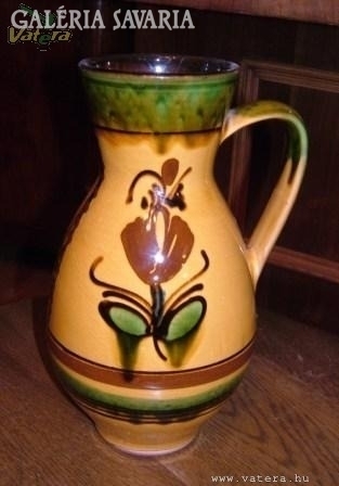 Large, -24.5 cm- glazed craft jug with handle