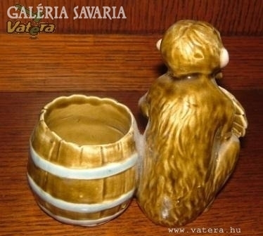 Antique majolica monkey ceramic holder