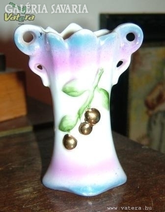 Szecessziós kézzel festett sorszámozott kis váza