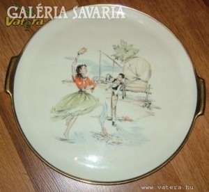 Large hand-painted porcelain tray, Alka Bavaria