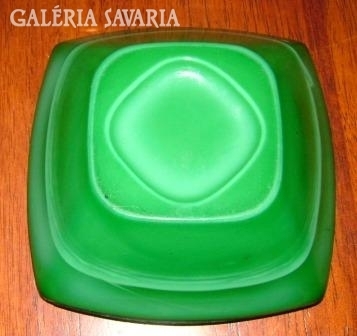 Régi muránói style tömör zöld hamuzó