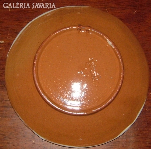 Sándor Steinbach glazed leaf ceramic plate