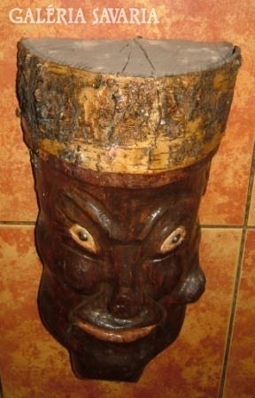 Antique large head +++ applied art made of wood++++ unknown sculptor