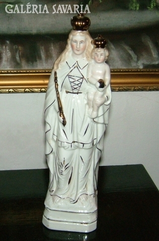 Antique crowned Virgin Mary with baby Jesus 28cm