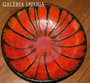 Marked, -signed- dripped glazed parmarts ceramic wall plate