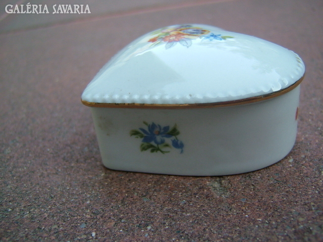 Heart bonbonier - old crown + draw. Marked East German porcelain